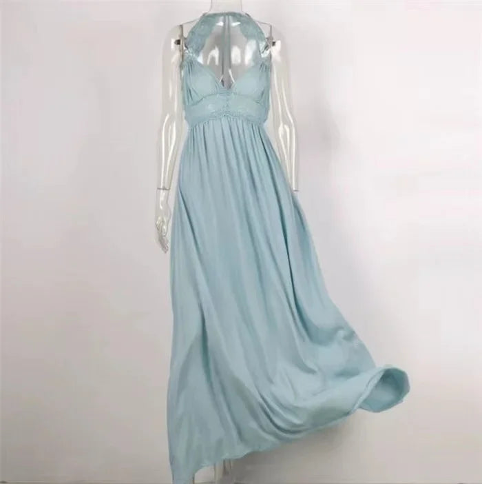 MQTIME - Lace Backless Maternity Dresses for Baby Showers Boho Pregnant Dress V-neck Suspender Bohemian Photo Shooting Pregnancy Dress