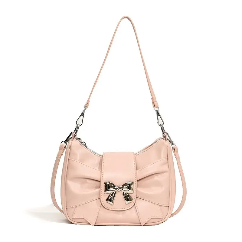 nvxiot - Sweet Cool Bow Y2k Bags Purses Women Hot Girls Leather Chic Handbag Messenger Bag Ladies Harajuku Square Bag Bolso Mujer