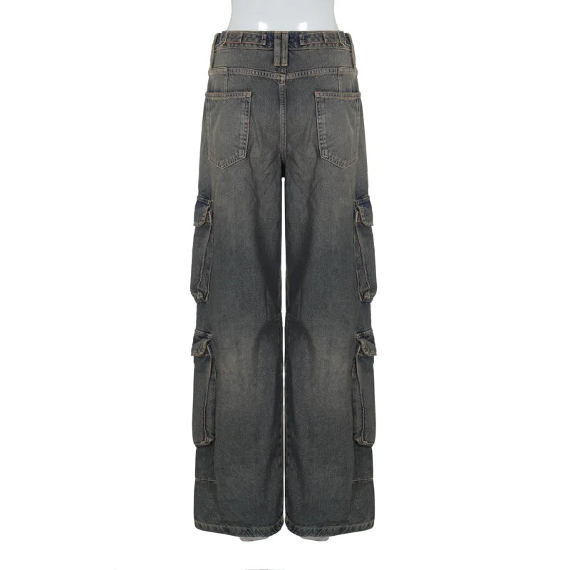 nvxiot - Denim Button Pockets Zipper High Waist Long Women'S Pants Jeans Autumn Winter New Wholesale Solid Y2K Streetwear Clothing