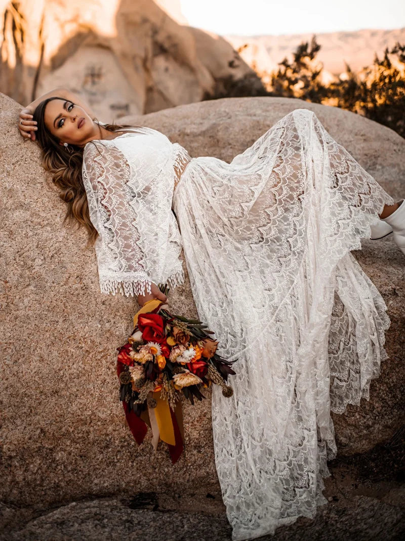 nvxiot - See Through Maternity Photography Dresses Sexy Tassel Photo Shoot Long Dresses V-neck Boho Pregnancy Lace Dresses