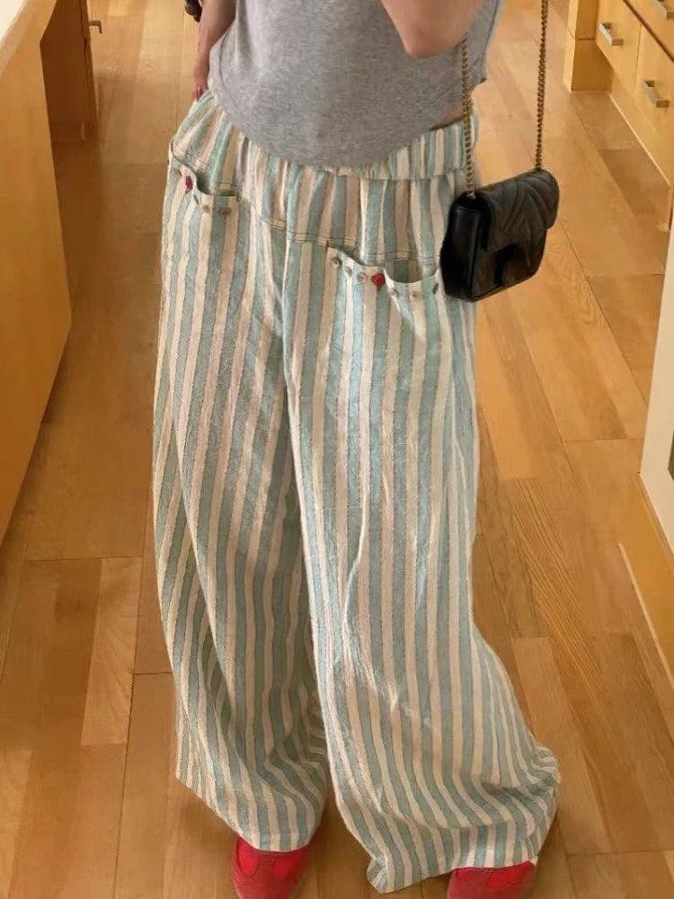 nvxiot - Vintage Fringe Holiday Style Pants Lazy Wide Leg Pants Women Clothing New Summer Pantalones De Mujer Casual Long Pants