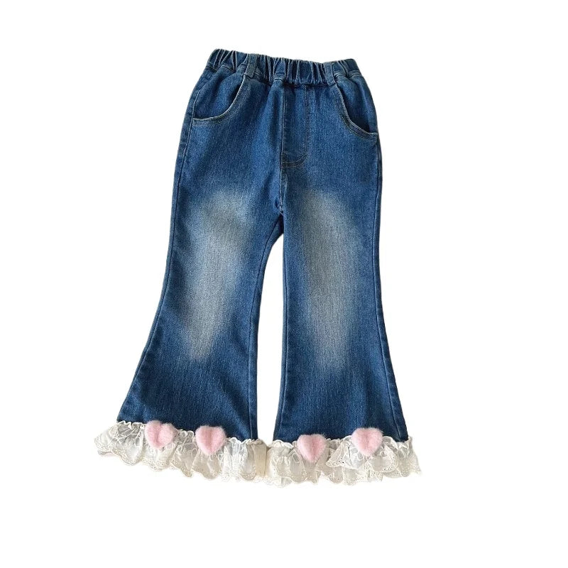 MQTIME - Kids Jeans Autumn Spring Girls Denim Pants Fall Princess Kids Baby Trousers 2 3 4 5 6 7Yrs