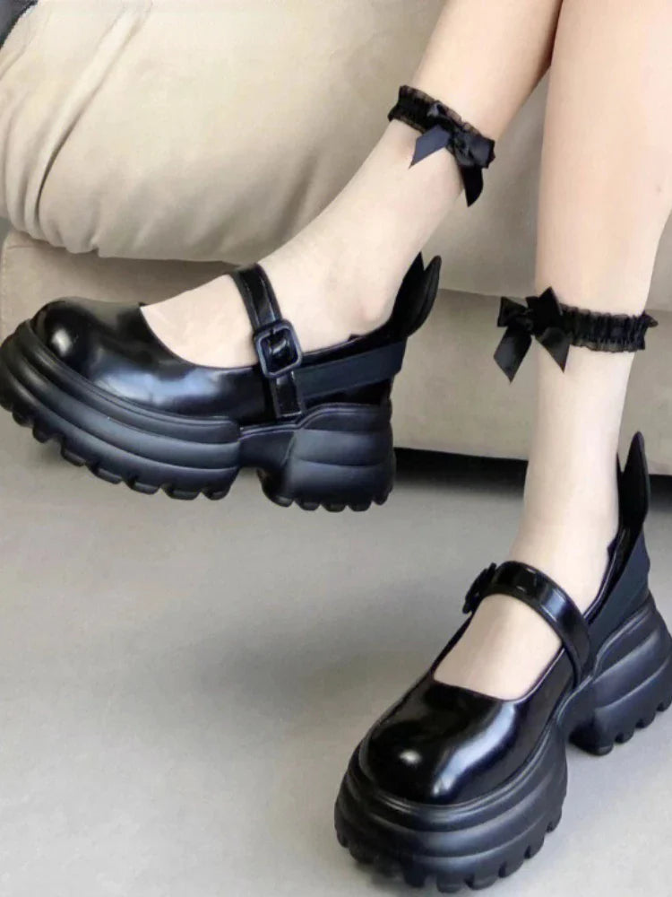 MQTIME - Summer Korean Fashion Sandals Women Bow Causal Sweet Cover Heel Shoes Ladies Pure Colour Retro Vintage Platform Shoes 2024 New