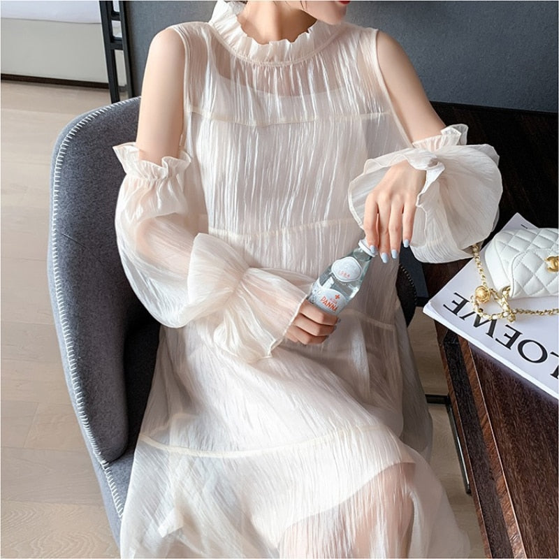 nvxiot Fashion Maternity Chiffon Summer White Dresses New Pregnant Women Clothes Pregnancy Dress Maternity Party Dress Elegant