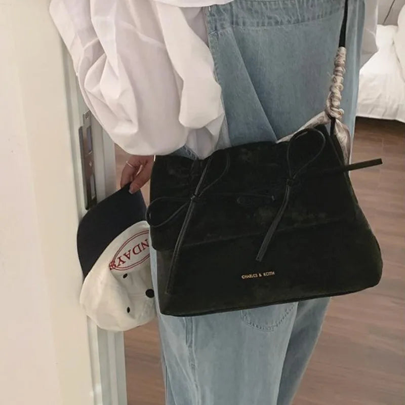 nvxiot - Pink Womens Shoulder Bag 2024 Fashion Pleated Elegant Casual Bow Tote Bag Scarves Large Capacity Exquisite Female Handbag