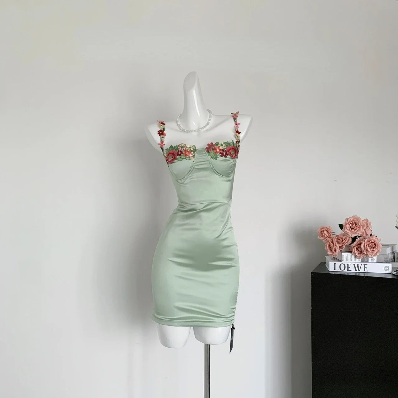 MQTIME - 2000s Vintage Floral Dress Women Casual Y2k Strap Mini Dress Even Party A-Line Slim Bodycon Clothing Korean Fashion Summer