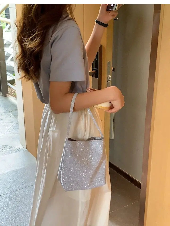 MQTIME - Shining Y2k Hand Bag Women Summer Handle Fairycore Aesthetic Handbag Female Vintage Harajuku Mini Tote Bag Chic