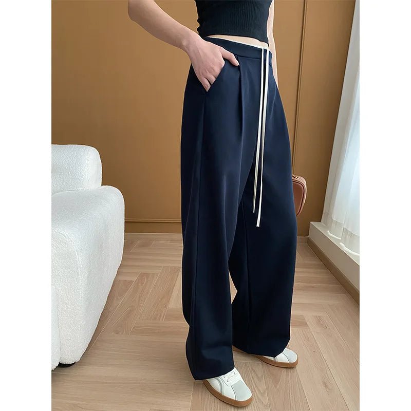 nvxiot - Drape Floor Mopping Suit Pants 2024 Early Spring New
