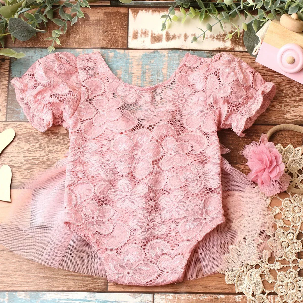 ️MQTIME - Newborn Photography Clothing Headband+Dresses 2Pcs/set Studio Baby Photo Props Accessories Shoot Clothes Outfits