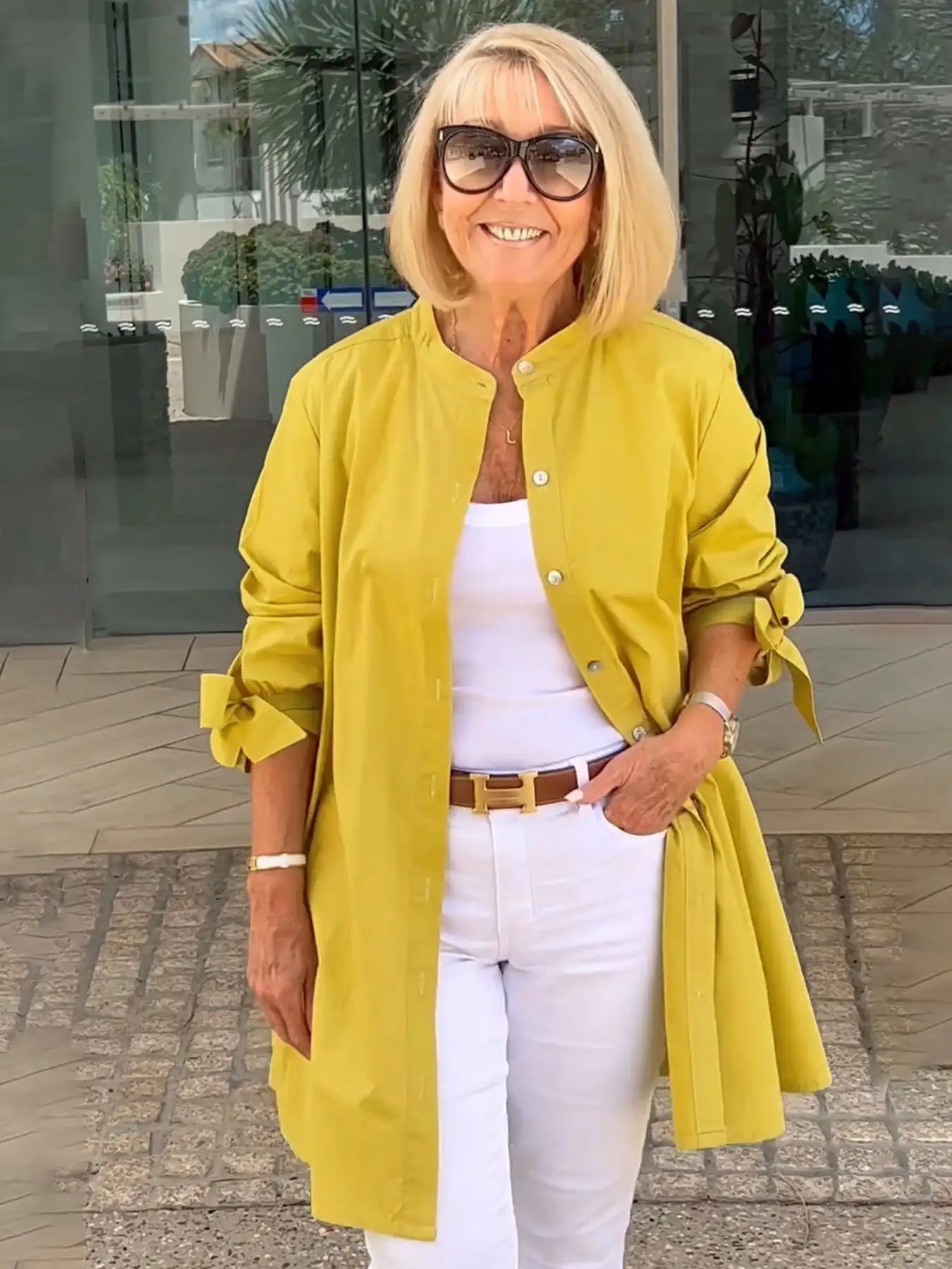 MQTIME - Shirt Jacket for Womens Button Down Shirts Cotton Long Sleeve Blouse Lapel Tops Cover Up Shirt Loose Shirt Jackets