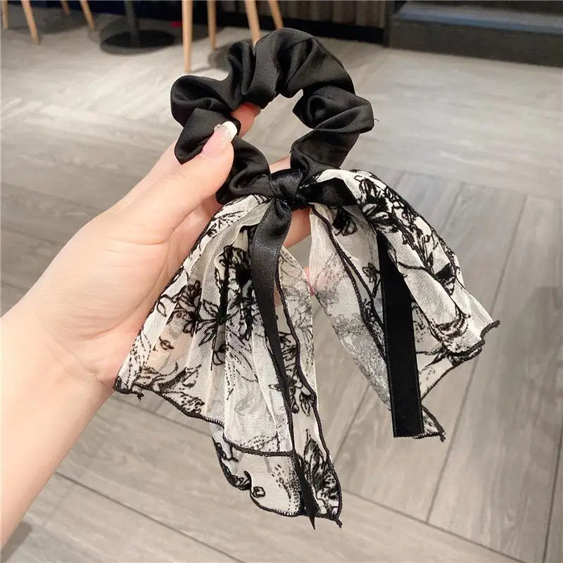 nvxiot Large Lace Bow Hair Clip Embroidered Bowknot Sweet Ribbon Hairpin Girl Headdress Top Clip Korea Hair Accessories