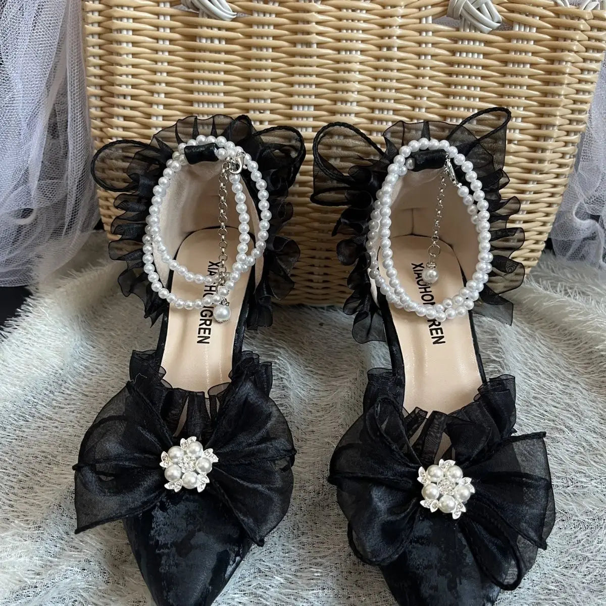 MQTIME - New French Girl Fairy Bow Sweet Wedding Shoes Lolita Shoes Y2k Women Shoes Luxury Brand High Quality Slingback Shoes Women