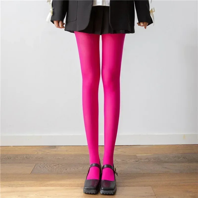nvxiot - Fall Outfits 2024 Winter Sexy Female Stockings Leggings Skinny Patchwork Casual Solid High Waist Slim Streetwear Women's Pantyhose Lingerie