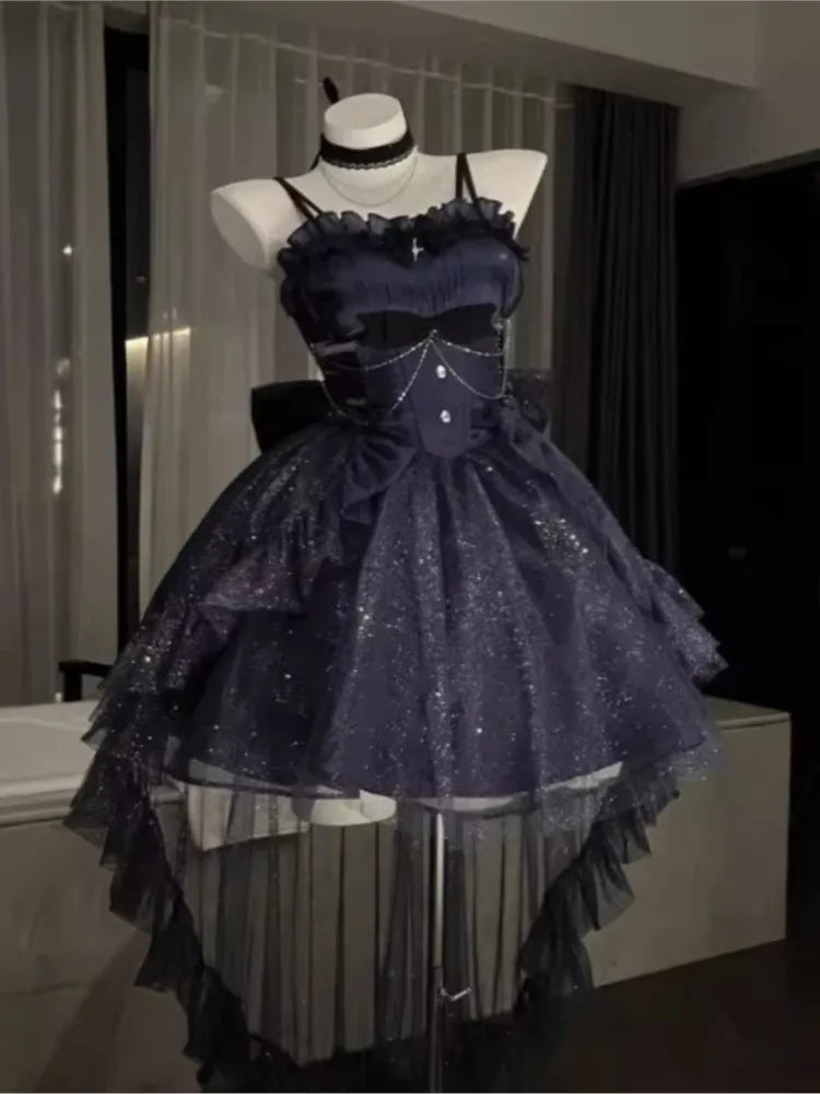 MQTIME - Purple Light Formal Dress Cute Thin and Glittering Trailing Pettiskirt