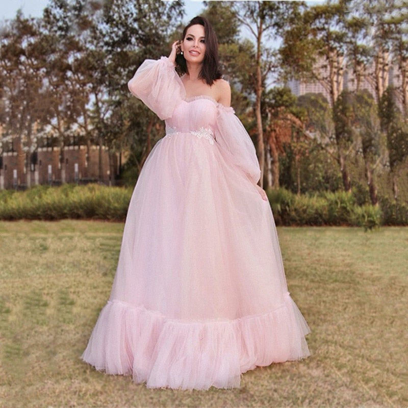 nvxiot Maternity Dresses For Baby Showers Sexy Long Tulle Pregnant Women Photography Shoot Party Wedding Pregnancy Maxi Gown Photo Prop