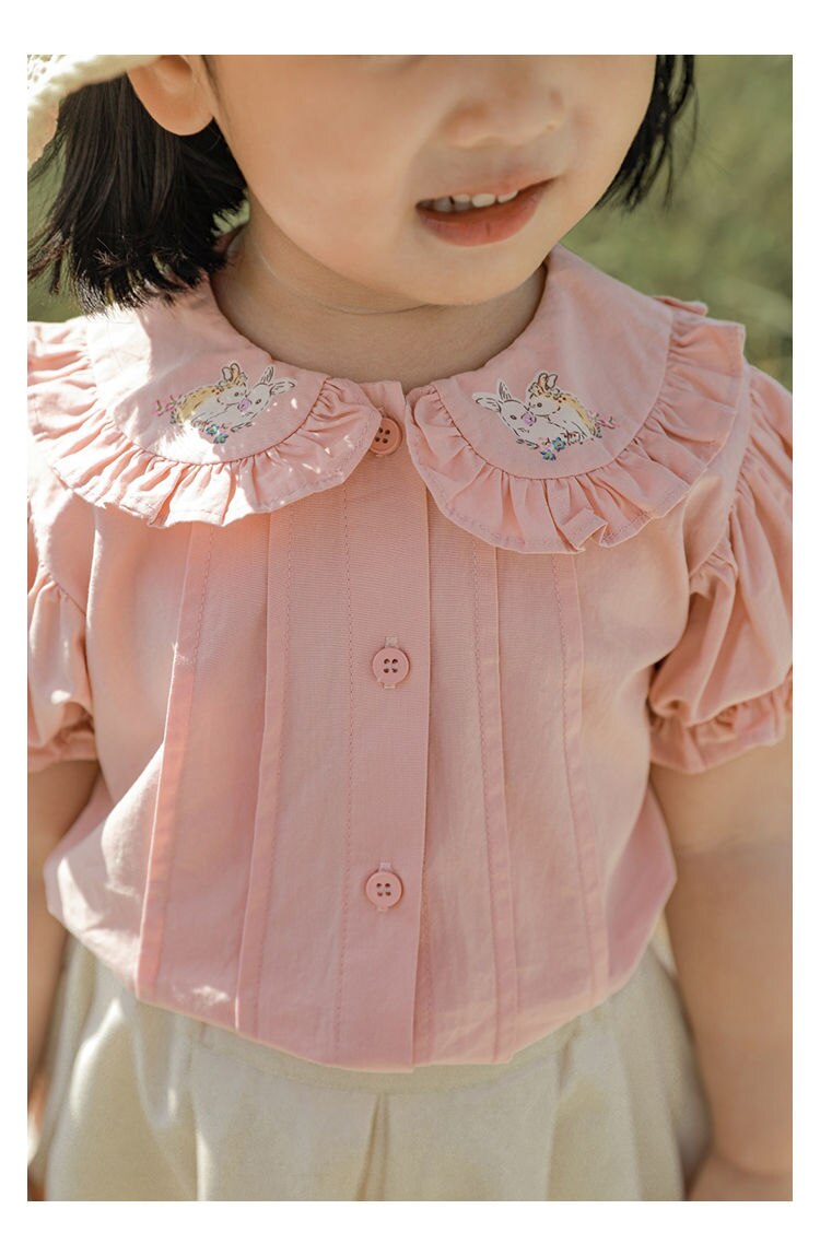 Summer Baby Girls Princess Dress Children Clothes Cotton Short Sleeve Blouse Top+Pants Suits Kids Party pastoral Floral skirt