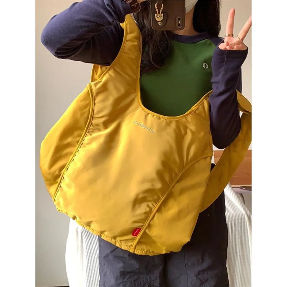 MQTIME - Hot Girls Yellow Backpack Women Retro Large Capacity Y2k Backpacks Female Vintage Fashion Mochila Schoolbag Aesthetic