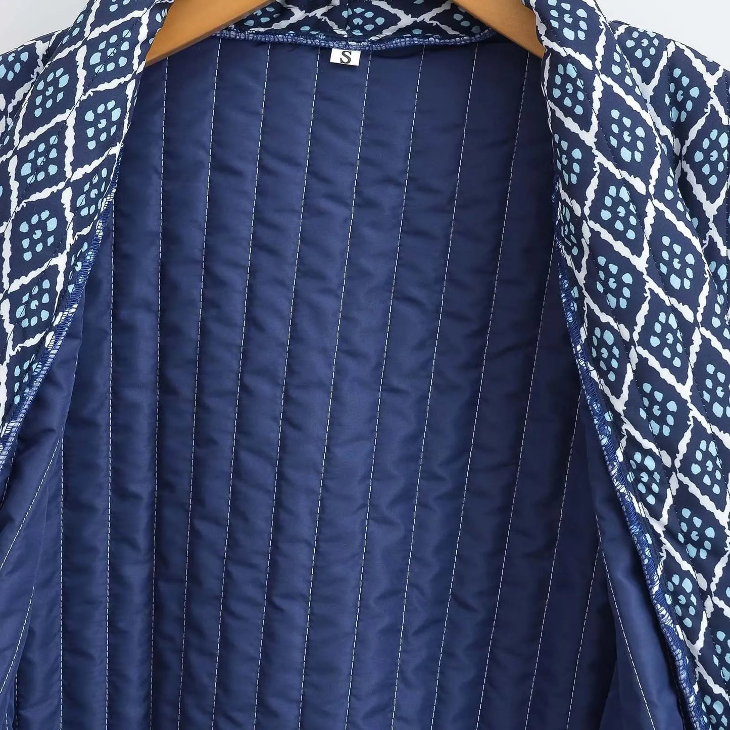 nvxiot - Vintage Quilted Jacket For Women Autumn Winter Thick Warm Outerwear Female Open Front Padded Coat Lightweight Cotton Down Coats