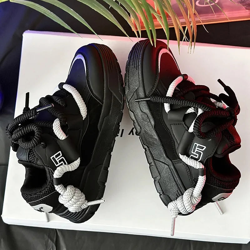 nvxiot - Men’s Vulcanized Sneakers Street Style Platform Walking Shoes for Men New Basketball Outdoor Running Casual Bread Shoes 2024