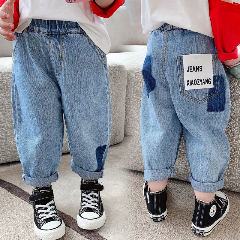 nvxiot Spring Fall Kids Boys' Clothes Baby Elastic Denim Trousers for Toddler Children Boy Clothing Outer Wear Jeans Pants 2-10 Years