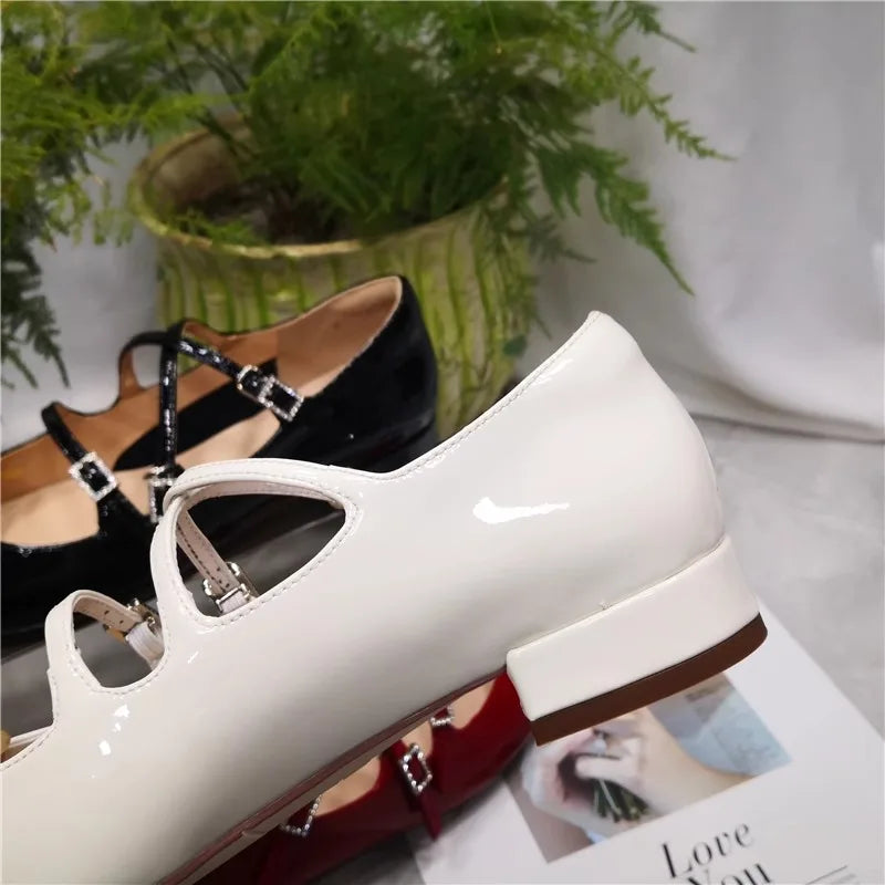 MQTIME - Vintage Square Toe Women Mary Jane Shoes Fashion Elegant Shallow Thick Heel Single Shoes Ladies Casual Outdoor Dress Pumps