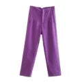 nvxiot - 2024 New Chic Fashion Woman Pants Office Wear Pants for Women Vintage High Waist Zipper Fly Female Ankle Trousers Mujer Gothic