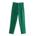 nvxiot - 2024 New Chic Fashion Woman Pants Office Wear Pants for Women Vintage High Waist Zipper Fly Female Ankle Trousers Mujer Gothic