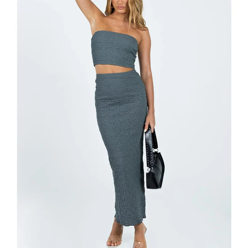 nvxiot - Maternity photoshoot / 2 piece set ruffled maxi skirt and matching top / maternity photo prop/