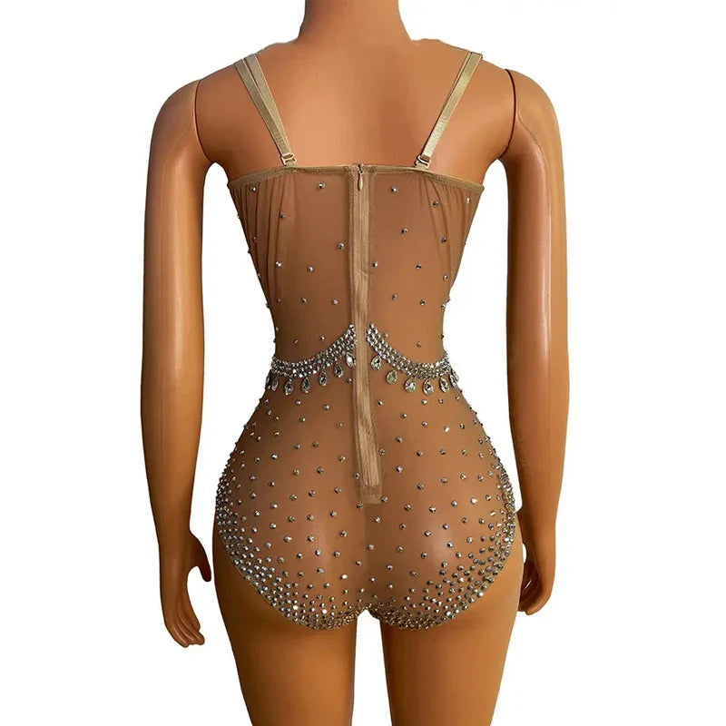 nvxiot - Maternity Photography Sexy Goddess V Neck Rhinestones Pearls Luxurious Stretch Jumpsuits Dress For Photo Shoot Props