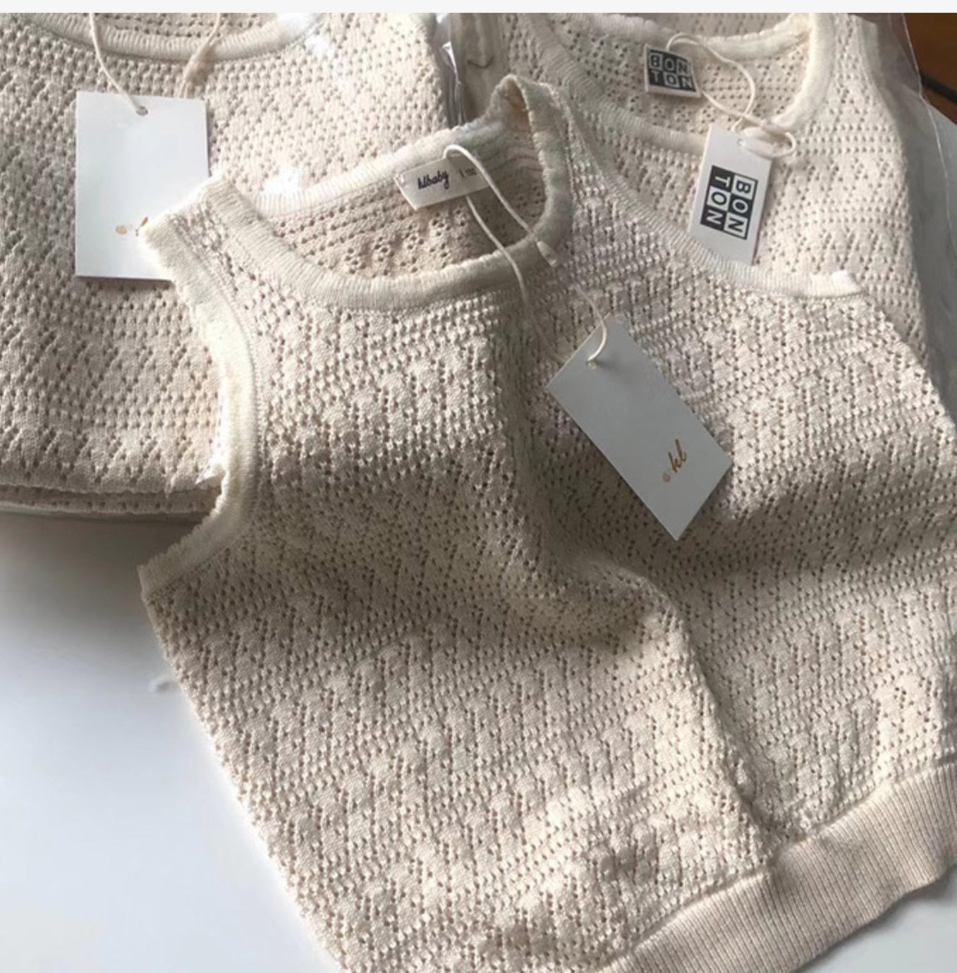 nvxiot Summer Baby Clothes Fashion Hollow Lace Design Knit Sleeveless Pullovers Top Vest Tassel Elastic Wide Leg Pants Kids Clothing