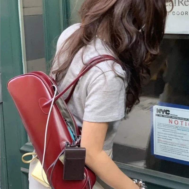 nvxiot - Vintage Y2k Handbag Women 2024 Spring Summer Retro Red Messenger Bag Ladies Fashion Trend Casual Shoulder Bags Bolsos