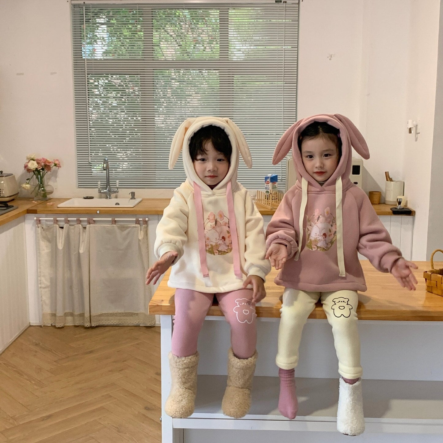 nvxiot Kids Sweatshirt New Winter Baby Warm Long Sleeve Cartoon Hooded Sweatshirts Fleece Toddler Girls Clothes Casual Pullover Tops