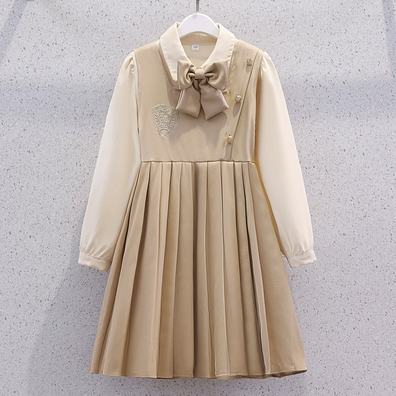 nvxiot Autumn School Uniform Girls Sets for Kids Suits Clothes Tops & Dress Outfits Teenagers Student Children Costumes 6 8 10 12 Years