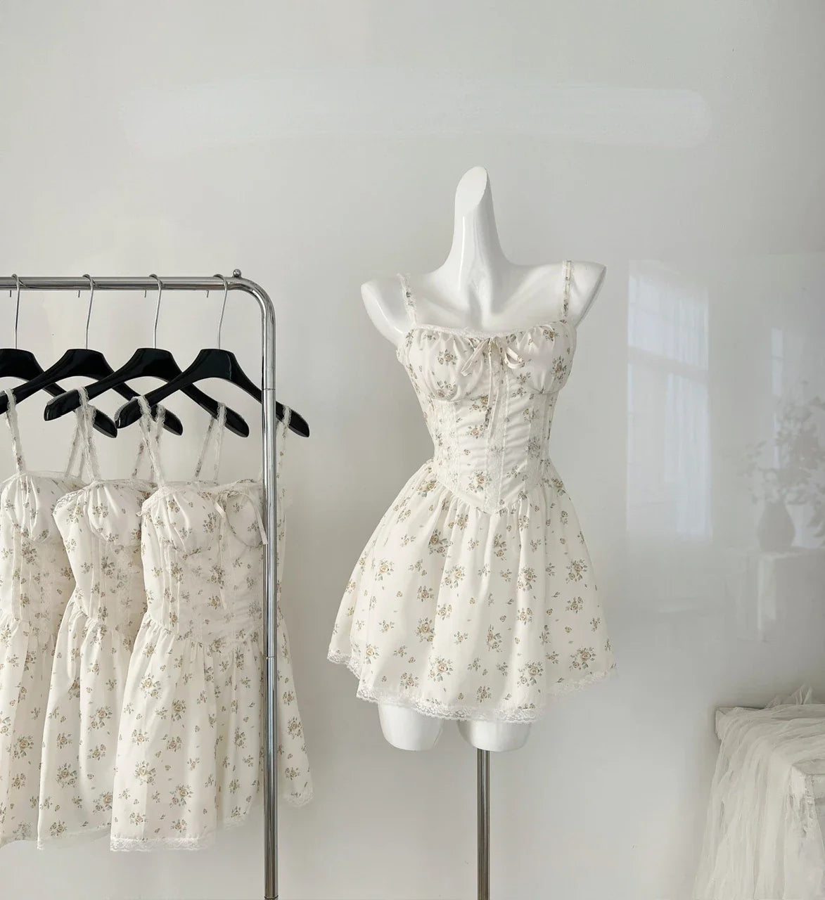 MQTIME - Elegant Floral Dress Women Casual Y2k Mini Dress Even Party Beach Style Korean Fashion Clothing Vintage Sexy Outwear