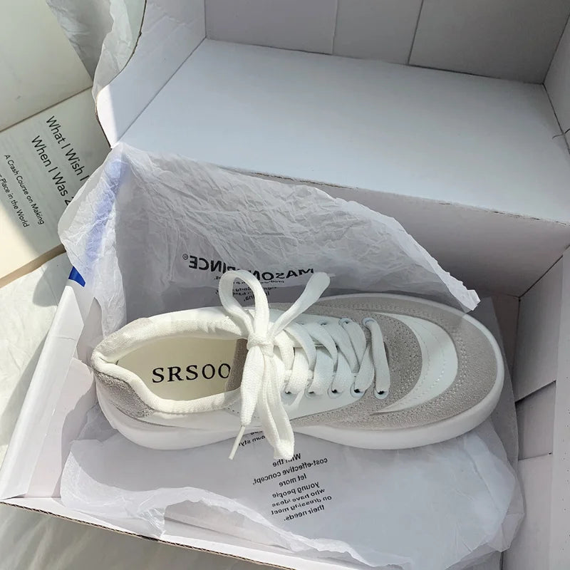 nvxiot - Women Platform Sneakers Canvas Shoe Casual Women Sport Shoes for Women Flat Lace-Up Adult Zapatillas Mujer Chaussure Femme