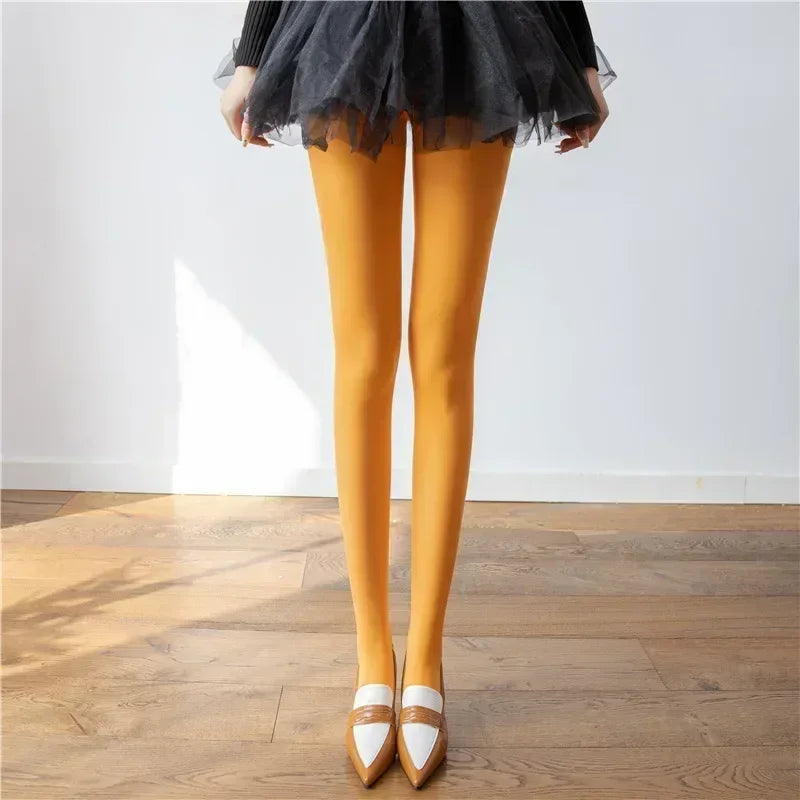 nvxiot - Fall Outfits 2024 Winter Sexy Female Stockings Leggings Skinny Patchwork Casual Solid High Waist Slim Streetwear Women's Pantyhose Lingerie
