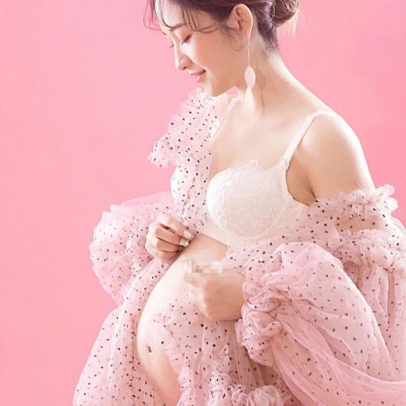 nvxiot - Sexy Maternity Gowns Dress Photography Bubble Sleeve Shawls Art Performance Party Tulle Women Maternity Dress for Photo Shoot