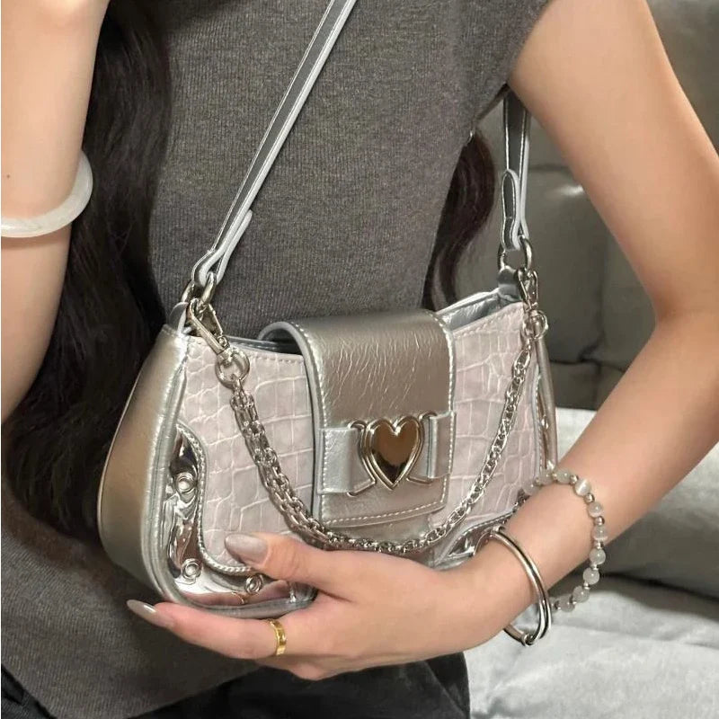 nvxiot - Y2k Casual Shoulder Bag for Women Pu Leather Fashion Designer Handbag Pu Leather Daily Luxury Advanced Ladies Armpit Bag
