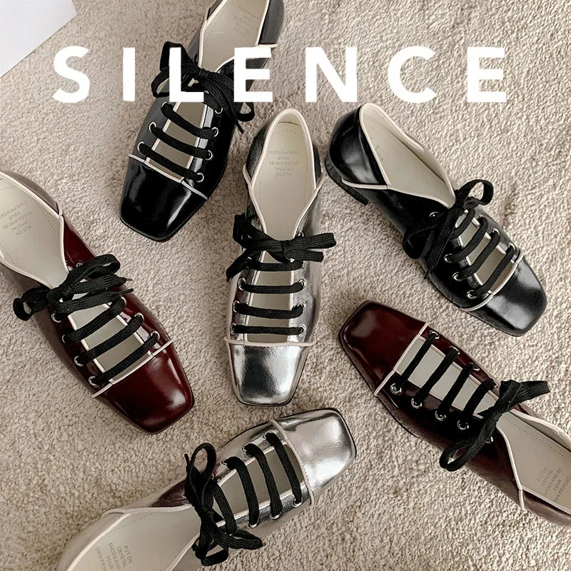 MQTIME - 2024 summer women sandals natural Leather shoes 22-24.5cm cowhide+sheepskin lace up Mary Jane shoes square toe women shoes