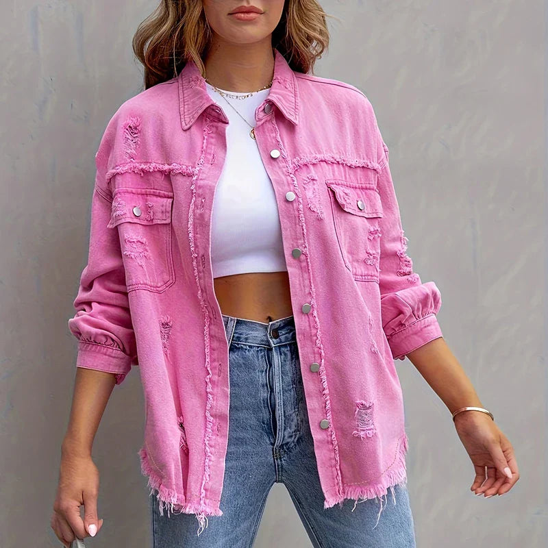 MQTIME - Lady Casual Single Breasted Solid Coat Elegant Pocket Long Sleeve Commuter Outwear Fashion High Street Turn-down Collar Jacket