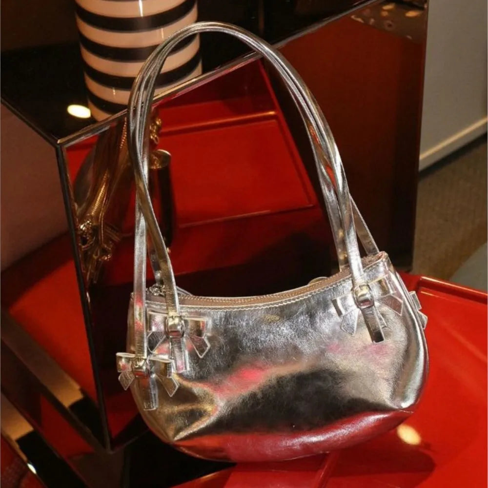 nvxiot - Sweet Cute Pink Handbag Women New Harajuku Bow Chic Y2k Bags Purse Ladies Fairycore Aesthetic Underarm Bag Bolso Mujer
