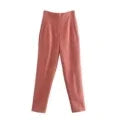 nvxiot - 2024 New Chic Fashion Woman Pants Office Wear Pants for Women Vintage High Waist Zipper Fly Female Ankle Trousers Mujer Gothic