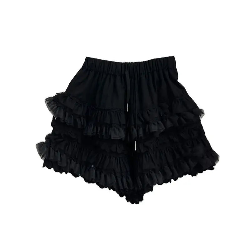 MQTIME - Korean Style Summer New Academy Style White Cake Shorts Lace Sweet Cool Girl High Waist Slimming Fluffy Short Skirts for Women