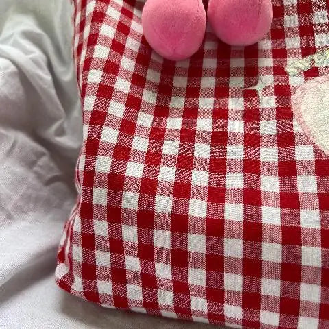 nvxiot - Plaid Red Canvas Shoulder Bag Women Summer Large Capacity Casual Handbags Ladies Vintage Harajuku Cute Tote Bag Y2k