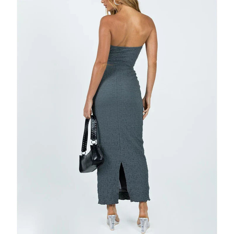 nvxiot - Maternity photoshoot / 2 piece set ruffled maxi skirt and matching top / maternity photo prop/