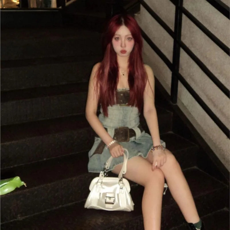 MQTIME - Hot Girls White Shoulder Bags Purse Women Retro Harajuku Handle Chic Y2k Bags Female Fairycore Aesthetic Handbag New