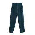 nvxiot - 2024 New Chic Fashion Woman Pants Office Wear Pants for Women Vintage High Waist Zipper Fly Female Ankle Trousers Mujer Gothic