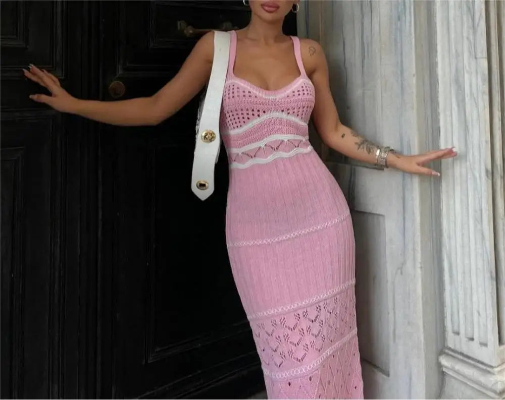 nvxiot - Women's Halter Dress Spring Summer Female Design Sense Slimming Bag Hip Slimming Medium Long Split Fishtail Robes Female