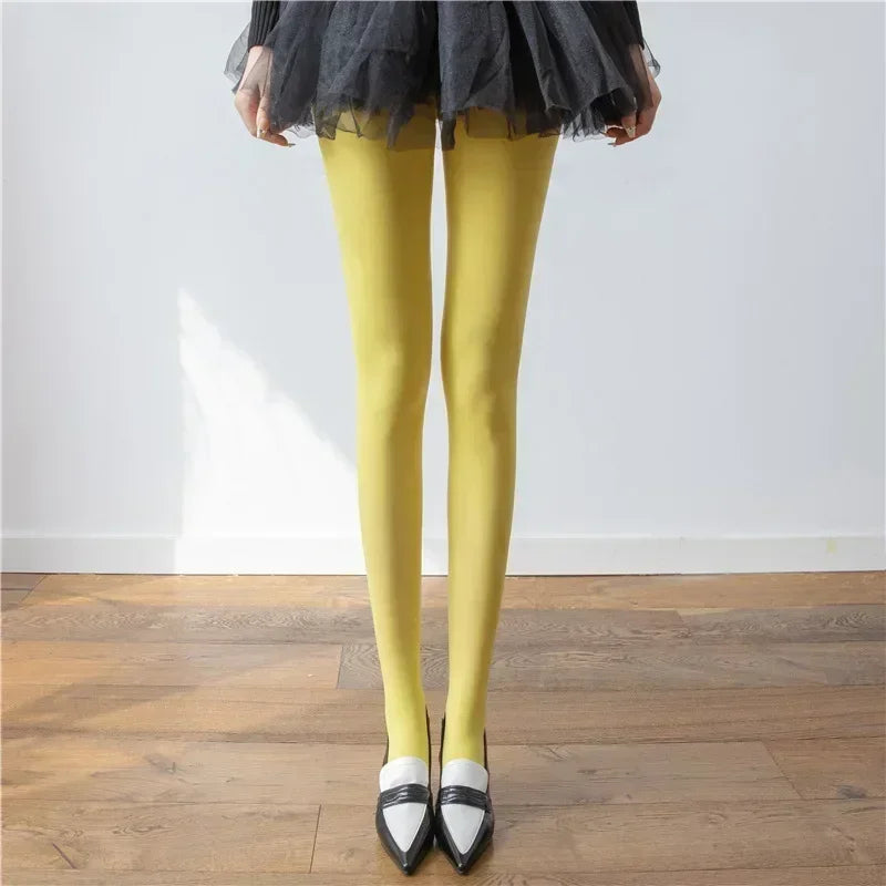 nvxiot - Fall Outfits 2024 Winter Sexy Female Stockings Leggings Skinny Patchwork Casual Solid High Waist Slim Streetwear Women's Pantyhose Lingerie