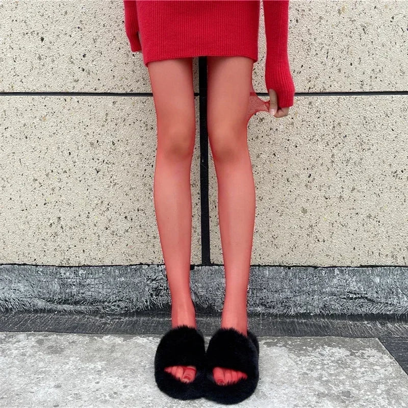 nvxiot - Fall Outfits 2024 Winter Sexy Female Stockings Leggings Skinny Patchwork Casual Solid High Waist Slim Streetwear Women's Pantyhose Lingerie